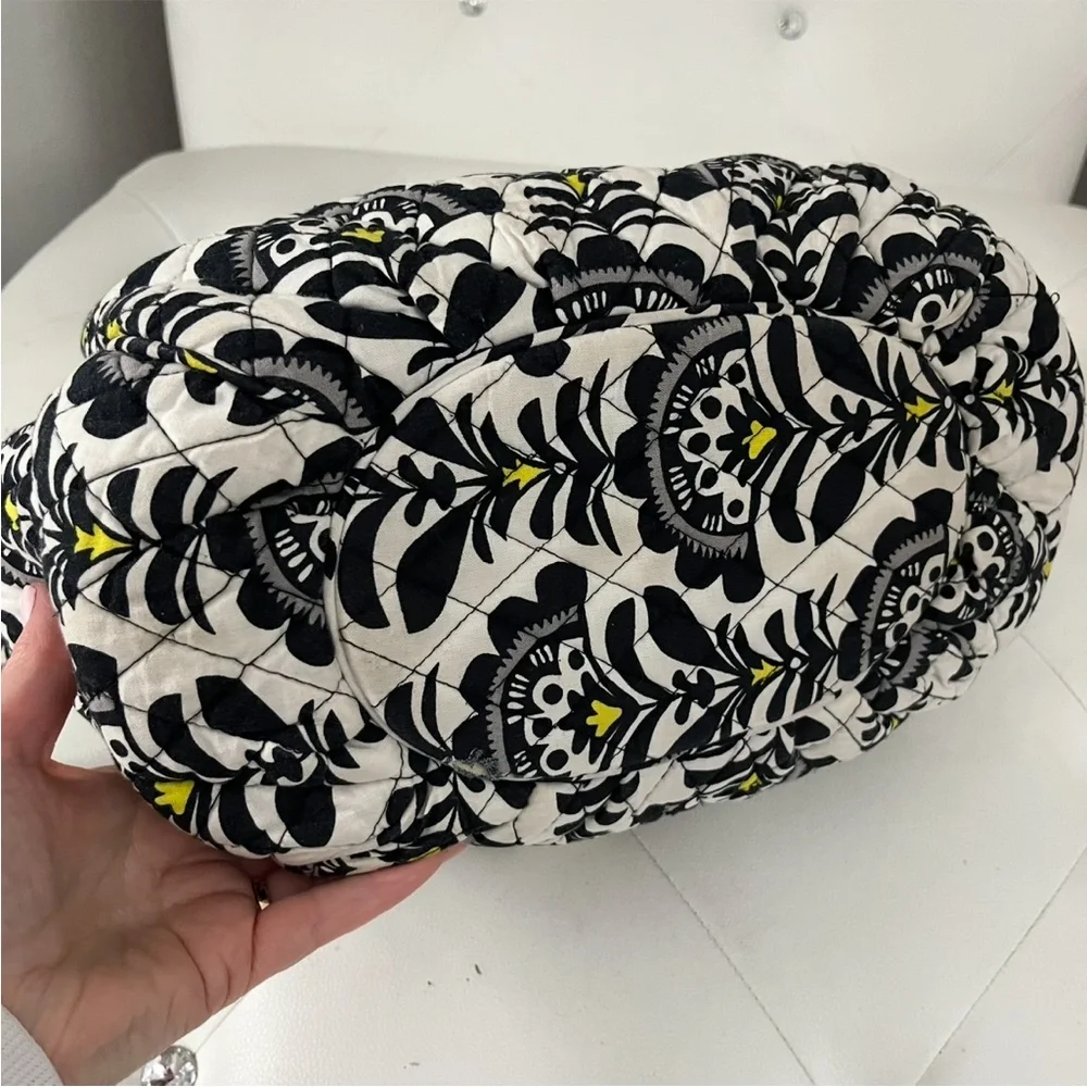 Vera Bradley Glenna Style Large Quilted Black and White Tote Shoulder Bag